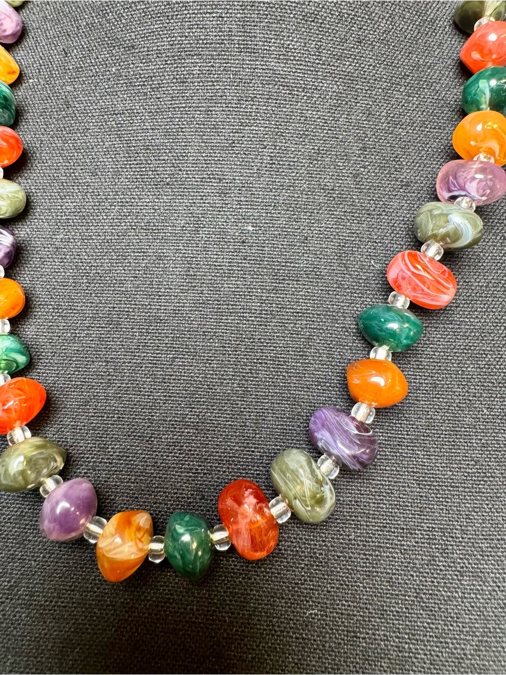 Vintage 1980s Avon Nugget Treasures Muliticolor Faux Stone Bead Necklace- 23” - Picture 2 of 3